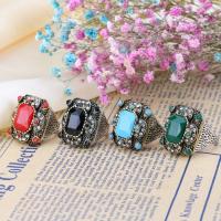 Resin Finger Ring Zinc Alloy with Resin plated fashion jewelry & for woman & with rhinestone nickel lead & cadmium free 25mm Sold By PC