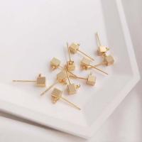 Brass Earring Stud Component plated DIY nickel lead & cadmium free 4mm Sold By Pair