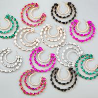 Rhinestone náušnice, Zinek, módní šperky & pro ženy & s drahokamu, více barev na výběr, 67x67mm, Prodáno By Pair