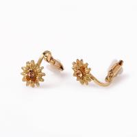 Zinklegierung Ohrringe, goldfarben plattiert, Modeschmuck & Micro pave Zirkonia & für Frau, keine, 18x9mm, verkauft von Paar