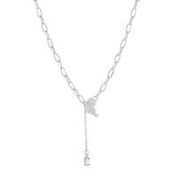 Zinklegierung Schmuck Halskette, mit Verlängerungskettchen von 5, Modeschmuck & Micro pave Strass & für Frau, 6cmu30010.5cmu30011.2cmu30012cm, Länge:48 cm, verkauft von PC