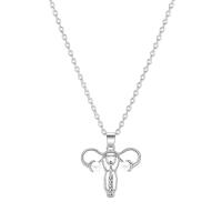 Zinklegierung Schmuck Halskette, mit Kunststoff Perlen, mit Verlängerungskettchen von 4.5, Modeschmuck & unisex & Micro pave Zirkonia, keine, 29x26mm, Länge:47 cm, verkauft von PC