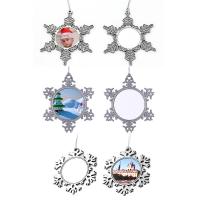 Zink Alloy Jul hängande ornament, Snowflake, silver pläterad, Jul Design & olika storlek för val, silver, nickel, bly och kadmium gratis, Säljs av PC