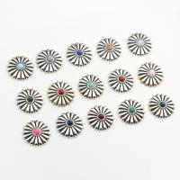 Zinklegierung Knopf Zubehöre, mit Harz, Blume, silberfarben plattiert, DIY, keine, frei von Nickel, Blei & Kadmium, 28mm, ca. 15PCs/Tasche, verkauft von Tasche