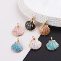 Zinc Alloy Enamel Pendants Shell gold color plated DIY nickel lead & cadmium free Sold By PC