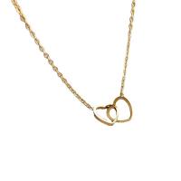 Cink Alloy nakit ogrlice, Srce, pozlaćen, različitih stilova za izbor & za žene, više boja za izbor, nikal, olovo i kadmij besplatno, Dužina 15.75 inčni, Prodano By PC