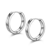 Titanium Steel  Earring, polished, fashion jewelry & for woman, original color, 3mm,15mm, Sold By Pair