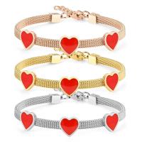 Titanium Steel Bracelet & Bangle with 1.97inch extender chain Heart polished fashion jewelry & for woman & enamel 4mm 8mm Inner Approx 55mm Sold By PC