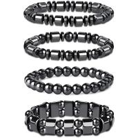 Non Magnetic Hematite Bracelet, handmade, fashion jewelry & Unisex & different styles for choice, black, Length:19 cm, Sold By PC