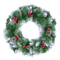PVC Plastic Christmas Wreath with Flocking Fabric Christmas jewelry Sold By PC