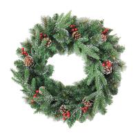 PVC Plastic Christmas Wreath with PE Plastic Christmas jewelry Sold By PC