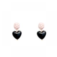 Acrylic Jewelry Earring with Zinc Alloy Heart painted fashion jewelry & for woman Sold By Pair