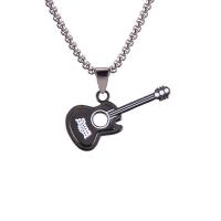 Stainless Steel Jewelry Necklace 304 Stainless Steel with Zinc Alloy Guitar Vacuum Ion Plating Unisex & enamel Length 70 cm Sold By PC