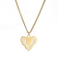 Titanium Steel Necklace Heart Vacuum Ion Plating for woman & hollow Length Approx 23.6 Inch Sold By PC