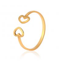 Titanium Steel Cuff Finger Ring, Heart, Vacuum Ion Plating, Adjustable & for woman, more colors for choice, Sold By PC