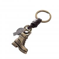 Schlüsselanhänger, Kuhhaut, mit Zinklegierung, Schuhe, plattiert, unisex & mit Brief Muster, 25x110mm, 35x60mm, verkauft von PC