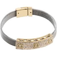 Zinc Alloy Bracelet plated for woman & with rhinestone nickel lead & cadmium free Length Approx 6.8 Inch Sold By PC