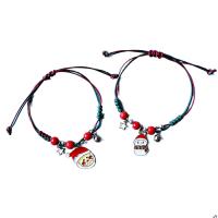 Zinc Alloy Bracelet with Porcelain & Wax Cord plated Christmas Design & Unisex & enamel multi-colored Length Approx 14-20 cm Sold By PC
