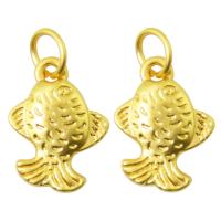 Zinc Alloy Animal Pendants Fish gold color plated DIY & blacken Approx 4mm Sold By PC