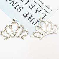 Hair Accessories DIY Findings Zinc Alloy Crown with rhinestone silver color nickel lead & cadmium free Sold By Bag