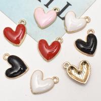 Zinc Alloy Heart Pendants DIY & enamel nickel lead & cadmium free Sold By Bag