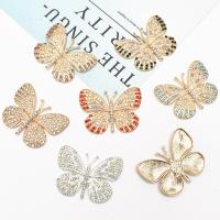 Mobile Phone DIY Decoration, Tibetan Style, Butterfly, plated, with rhinestone, more colors for choice, nickel, lead & cadmium free, 36x47mm, 10PCs/Bag, Sold By Bag