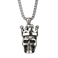 Titanium Steel Necklace Skull fashion jewelry & Unisex original color 45mm Length Approx 26.77 Inch Sold By PC