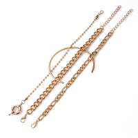 Zinc Alloy Bracelet plated 4 pieces & fashion jewelry & for woman Length 21.5 cm Sold By Set