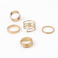 Zinc Alloy Ring Set plated 5 pieces & fashion jewelry & for woman Sold By Set