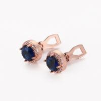 Zinc Alloy Drop Earrings Brass with Crystal plated fashion jewelry & for woman & with rhinestone two different colored Sold By Pair