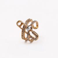 Cink Alloy Finger Ring, pozlaćen, modni nakit & za žene & s Rhinestone, više boja za izbor, Prodano By PC