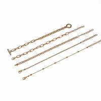 Zinc Alloy Bracelet with 5cm extender chain gold color plated 5 pieces & fashion jewelry & for woman golden Length 17.8 cm Sold By Set