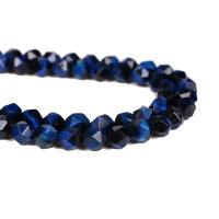 Natural Tiger Eye Beads Rhombus DIY & faceted blue Sold By Strand