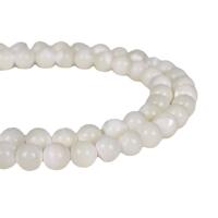 Natürliche Süßwasser Muschel Perlen, Turbanschnecken, rund, DIY & verschiedene Größen vorhanden, weiß, verkauft von Strang