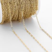 Brass Figaro Chain gold color plated DIY golden nickel lead & cadmium free 2.50mm Sold By m