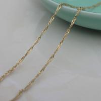 Brass Necklace Chain, gold color plated, DIY, golden, nickel, lead & cadmium free, 1.50mm, Sold By m