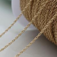 Brass Necklace Chain, gold color plated, DIY, golden, nickel, lead & cadmium free, 1.50mm, Sold By m