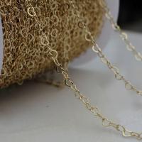 Messing Necklace Ketting, Hart, gold plated, DIY, gouden, nikkel, lood en cadmium vrij, 3x4mm, Verkocht door m