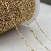 Brass Figaro Chain gold color plated DIY golden nickel lead & cadmium free Sold By m