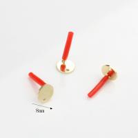 Zinklegierung Ohrring-Bolzen -Komponente, flache Runde, goldfarben plattiert, DIY, frei von Nickel, Blei & Kadmium, 8mm, ca. 10PCs/Tasche, verkauft von Tasche