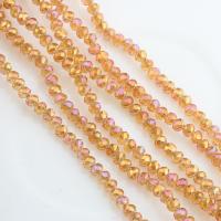 Rondelle Crystal Beads, Round, polished, DIY & faceted, Topaz, 4x6mm, Approx 100PCs/Strand, Sold By Strand