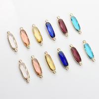 Crystal Connector, with Brass, Oval, gold color plated, DIY & faceted & 1/1 loop, more colors for choice, 8x29mm, Approx 50PCs/Bag, Sold By Bag