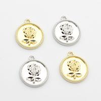 Tibetan Style Flower Pendants, Flat Round, plated, Unisex, more colors for choice, nickel, lead & cadmium free, 18x21mm, Approx 10PCs/Bag, Sold By Bag