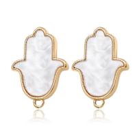 Brass Earring Drop Component with Acrylic Hand 14K gold plated DIY nickel lead & cadmium free Sold By PC
