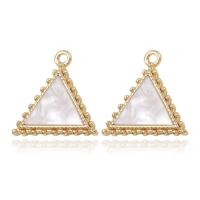 Acrylic Pendants Brass with Acrylic Triangle 14K gold plated Unisex white nickel lead & cadmium free Sold By PC