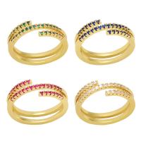 Cubic Zirconia Micro Pave Brass Ring, high quality gold color plated, micro pave cubic zirconia & for woman, more colors for choice, nickel, lead & cadmium free, 8mm, Sold By PC