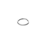 cobre Abra o anel de dedo, cromado de cor prateada, Ajustável & para mulher, prateado, níquel, chumbo e cádmio livre, 2mm, vendido por PC