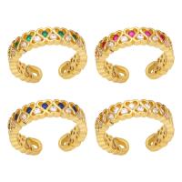 Cubic Zirconia Micro Pave Brass Ring high quality gold color plated micro pave cubic zirconia & for woman nickel lead & cadmium free 5mm Sold By PC