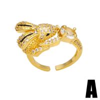 Cubic Zirconia Micro Pave Brass Ring high quality gold color plated & micro pave cubic zirconia & for woman & enamel golden nickel lead & cadmium free 12mm Sold By PC