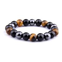 Gemstone Bracelets, Round, fashion jewelry & Unisex, mixed colors, 10mm, Length:19 cm, Sold By PC